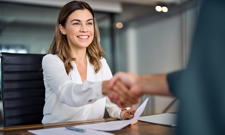 woman at interview